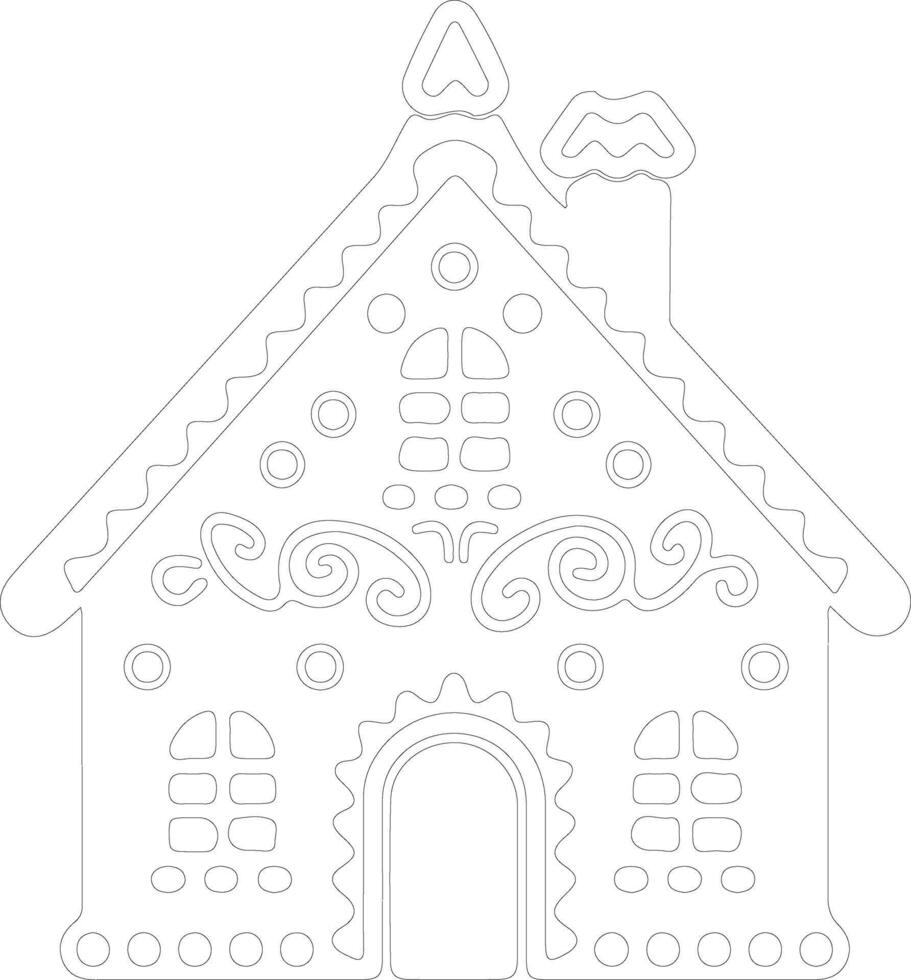 Gingerbread house  outline silhouette vector