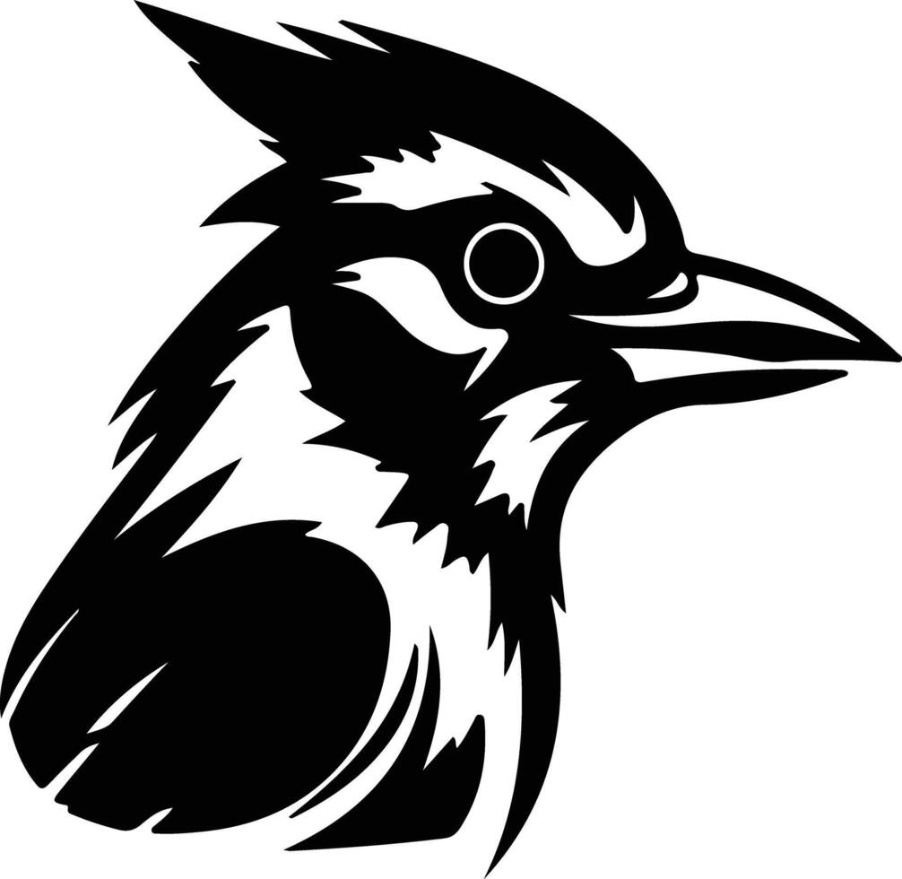 blue jay  silhouette portrait vector