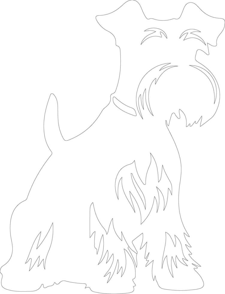 Miniature Schnauzer  outline silhouette vector