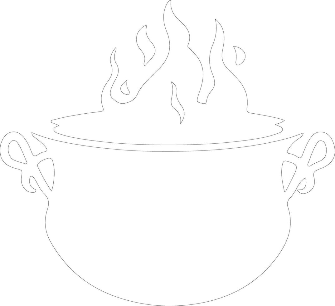 Black cauldron  outline silhouette vector