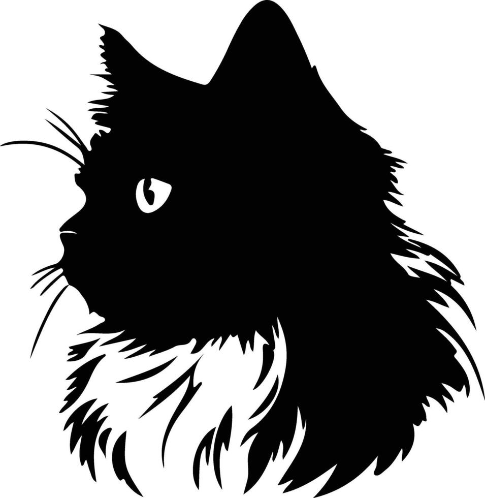 Birman Cat  silhouette portrait vector