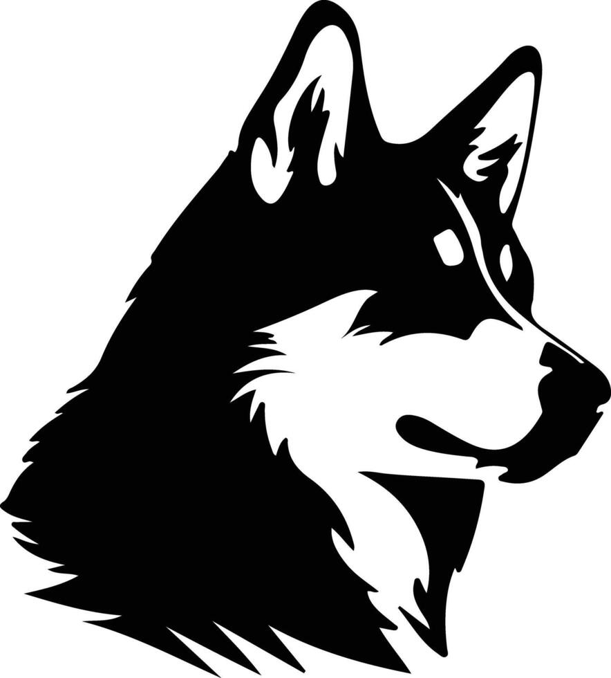 Siberian Husky    black silhouette vector