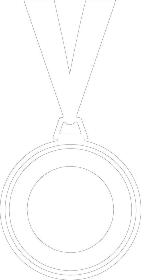 Medal icon  outline silhouette vector