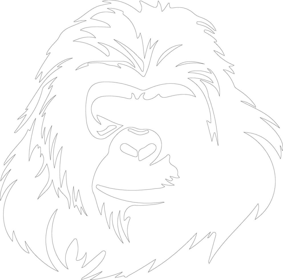 orangutan  outline silhouette vector