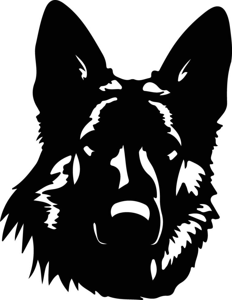 German Shepherd    black silhouette vector