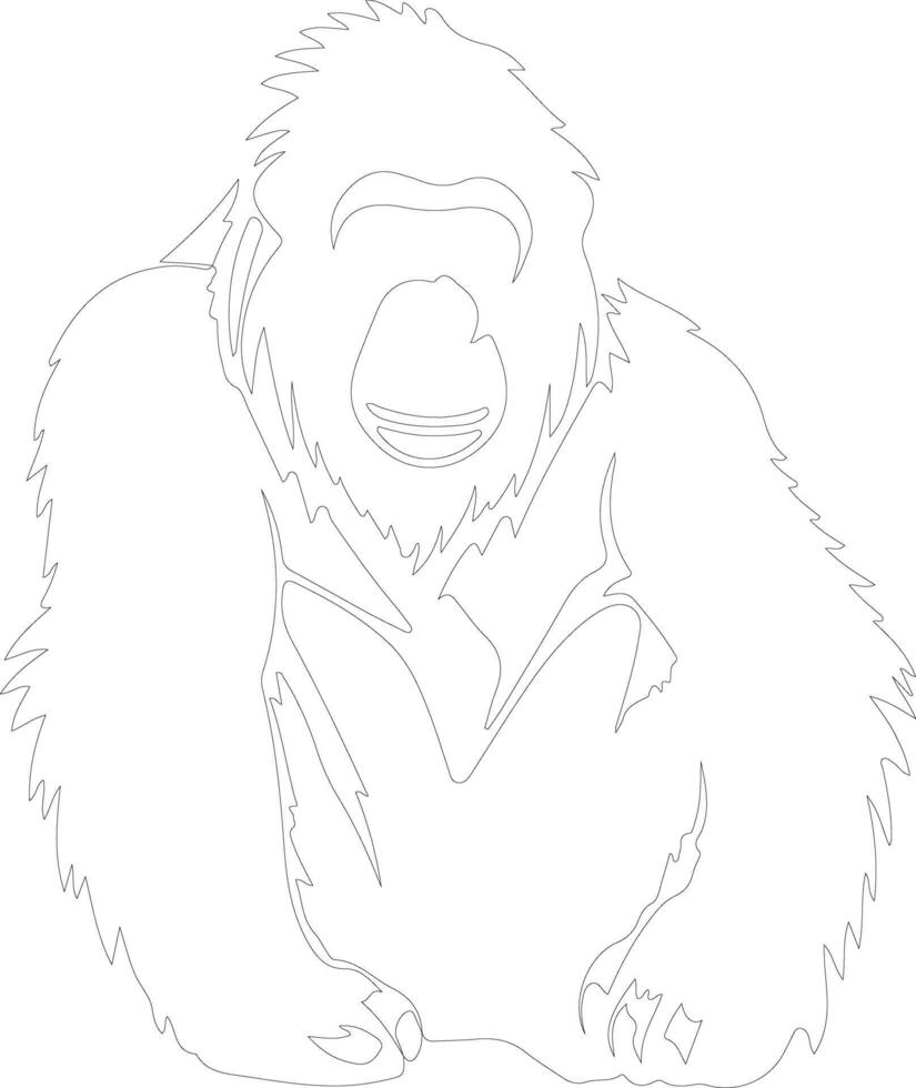orangutan outline silhouette vector