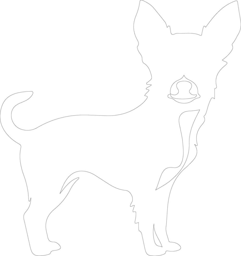 Chihuahua  outline silhouette vector