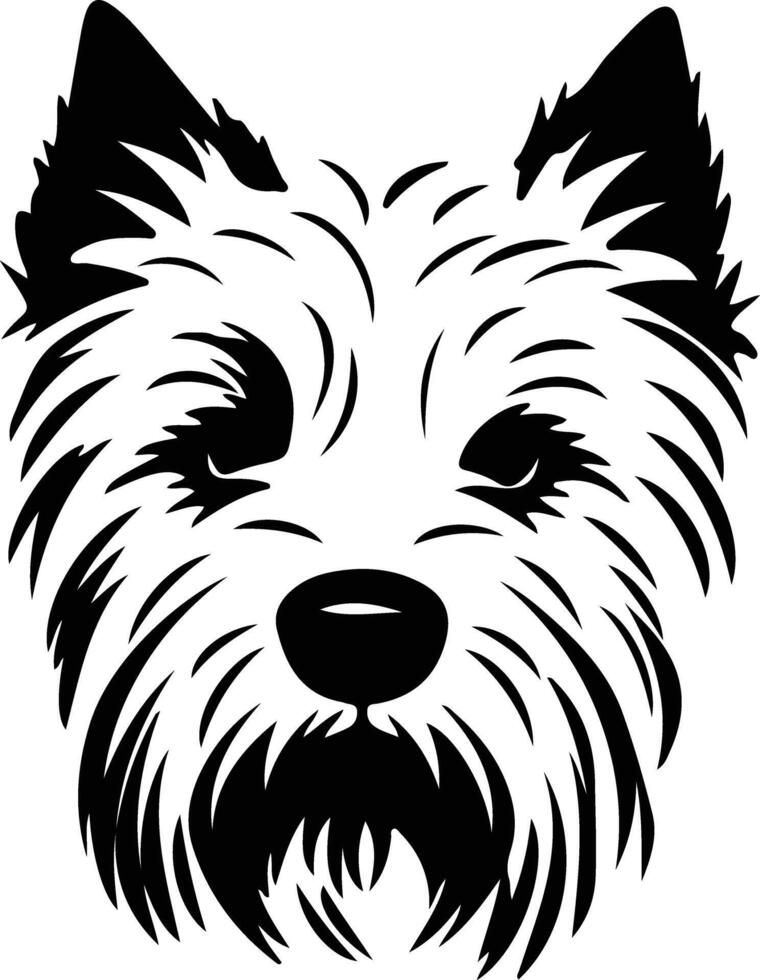 Oeste tierras altas blanco terrier silueta retrato vector