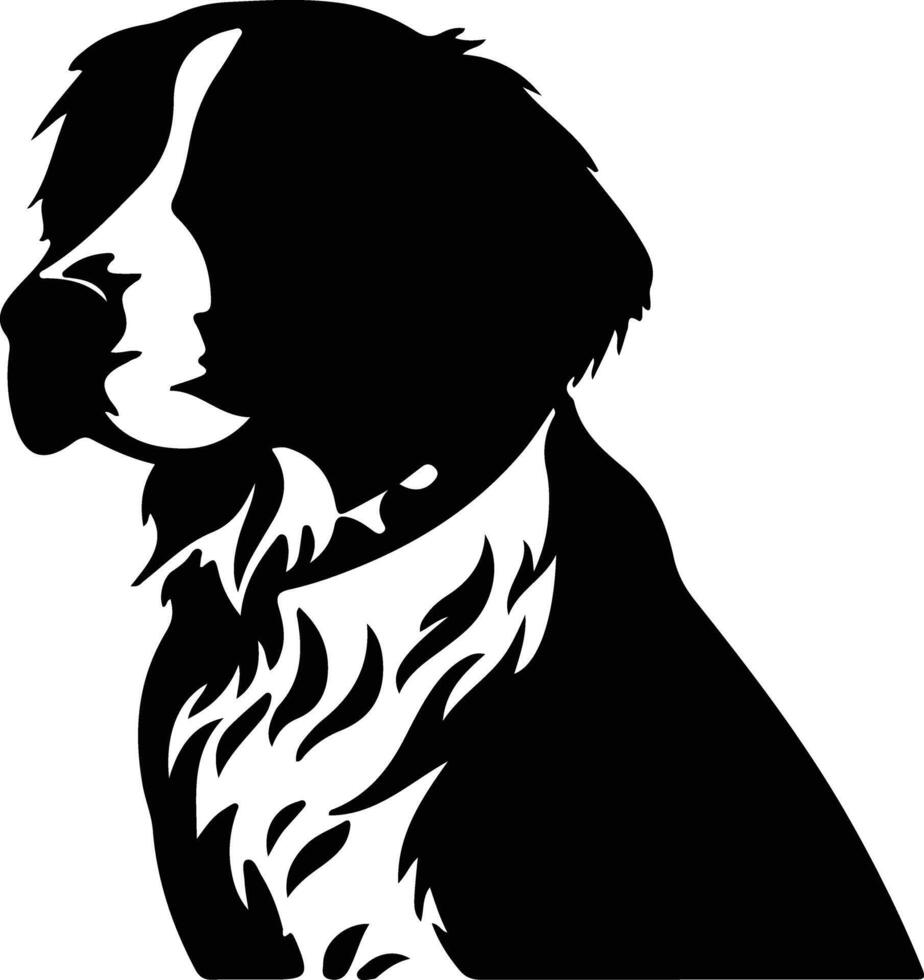 Bretaña spaniel negro silueta vector