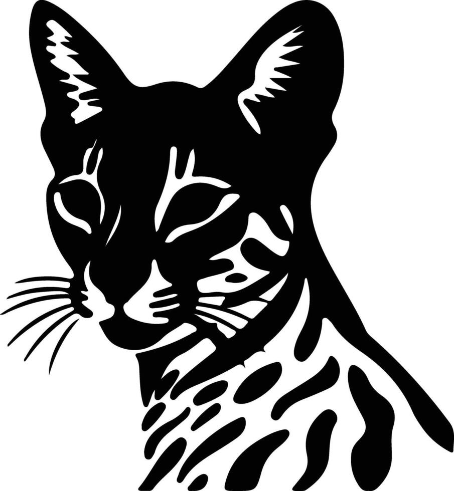 Egyptian Mau Cat  silhouette portrait vector