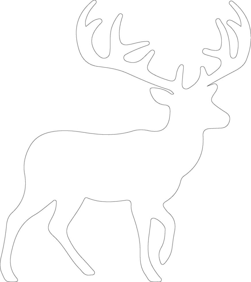 Reindeer  outline silhouette vector