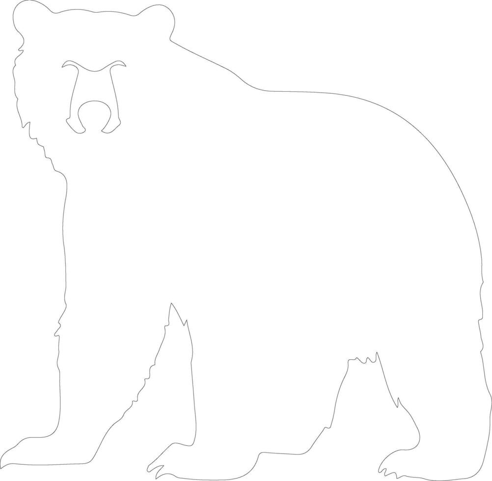 bear  outline silhouette vector