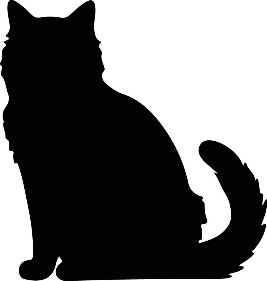 selkirk rex gato negro silueta vector