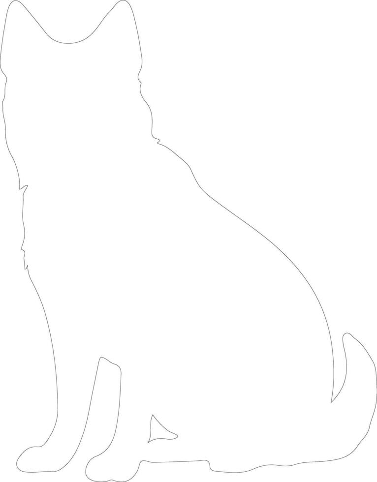 Norwegian Elkhound  outline silhouette vector