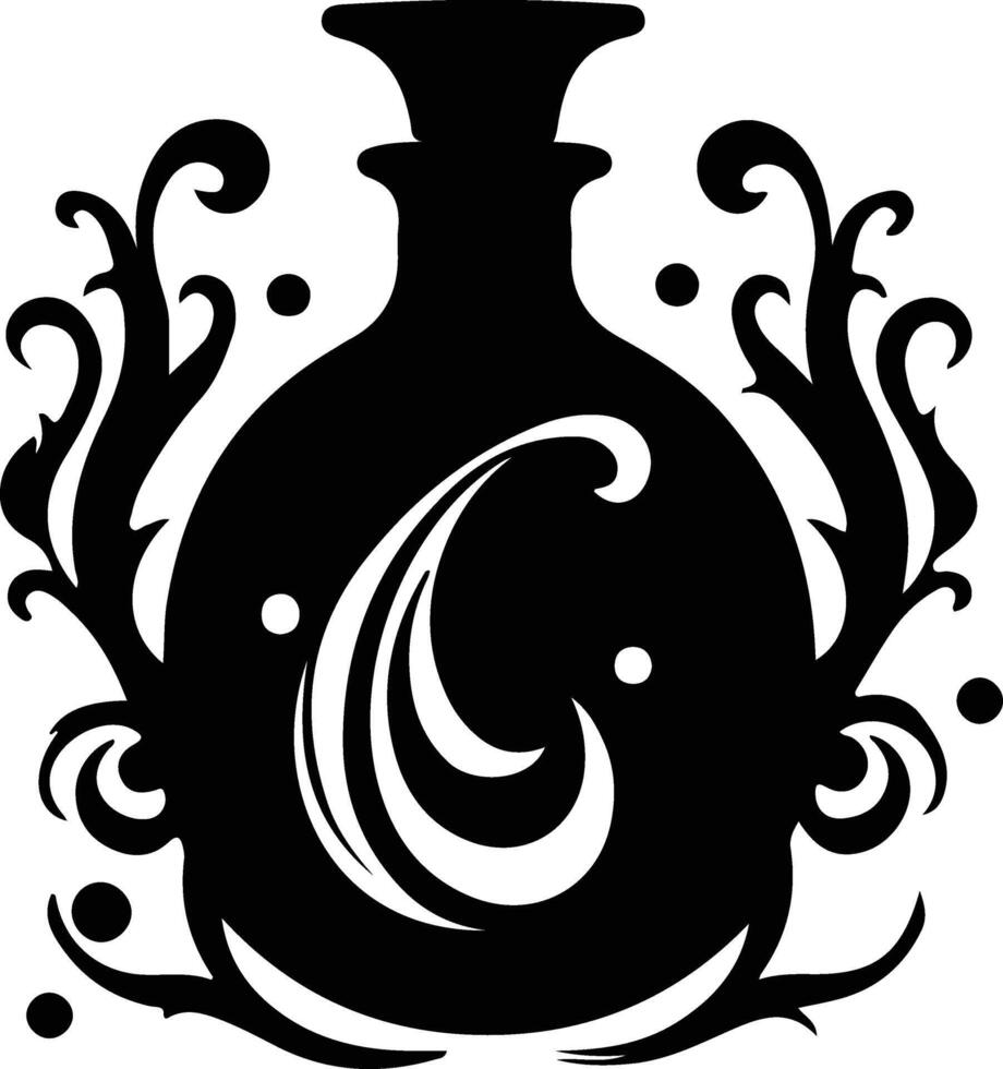 Witchs potion  black silhouette vector