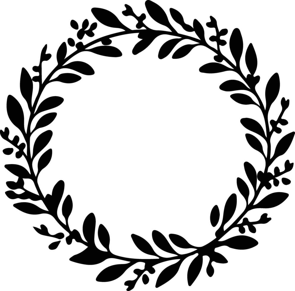 Wreath  black silhouette vector