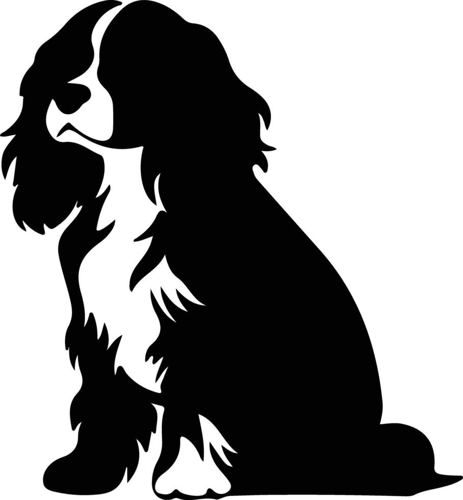 Rey Charles spaniel silueta retrato vector