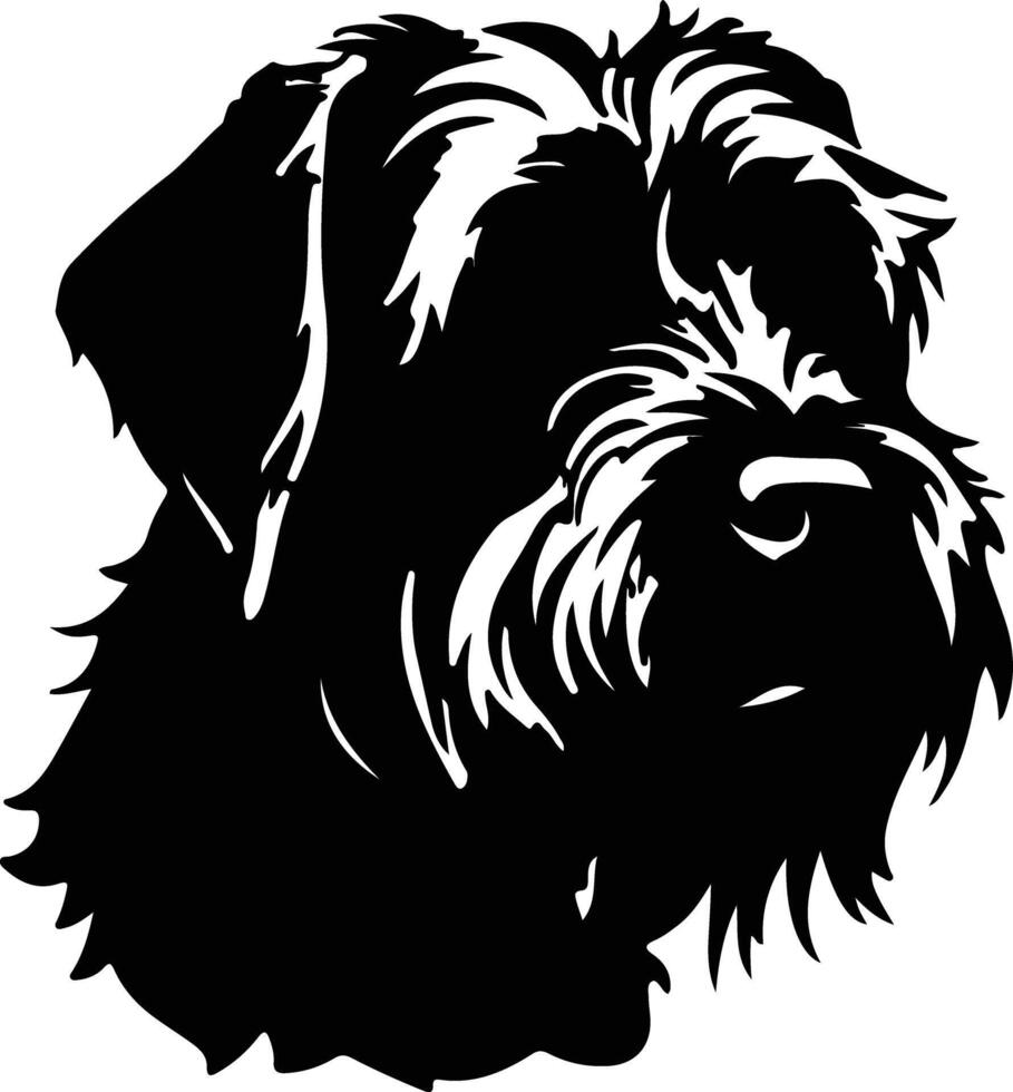 Black Russian Terrier silhouette portrait vector