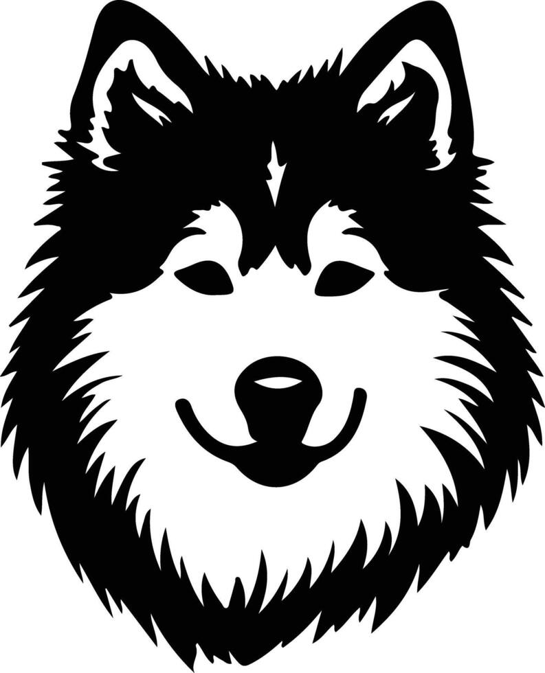 Samoyed silhouette portrait vector