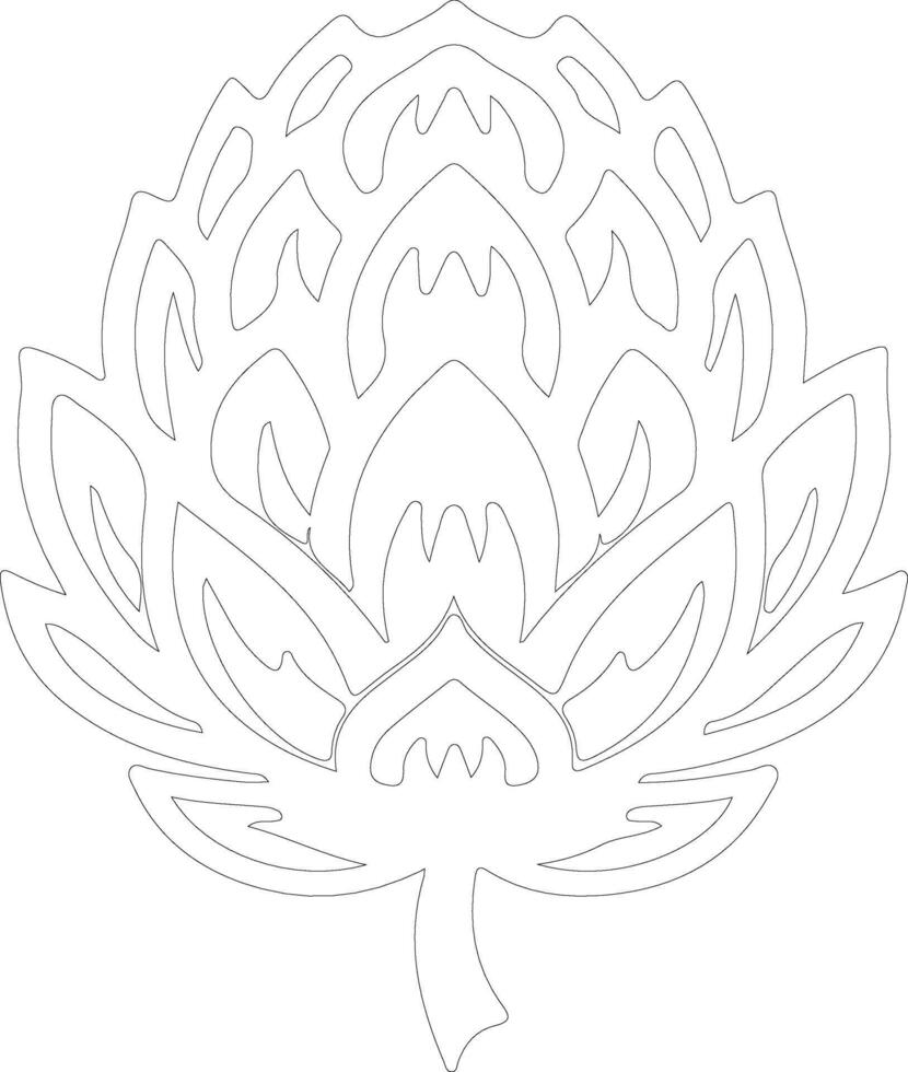 artichoke  outline silhouette vector