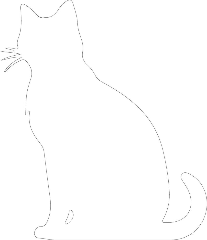 Australian Mist Cat  outline silhouette vector