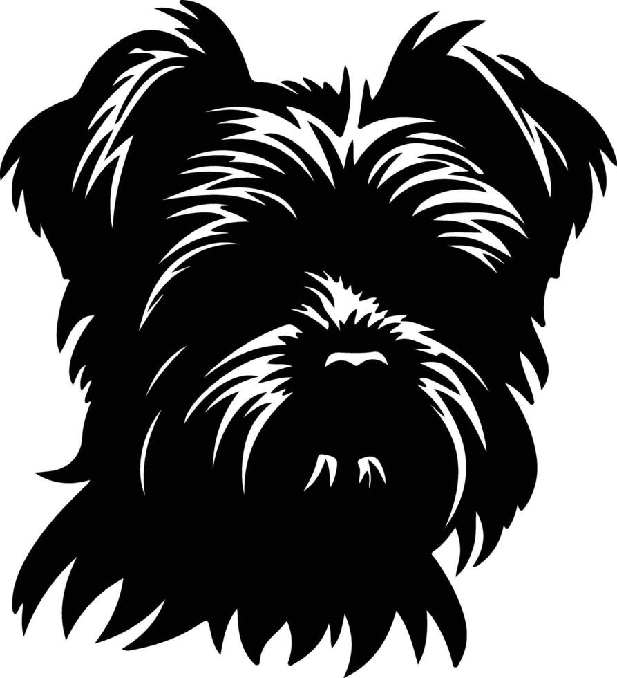 affenpinscher negro silueta vector