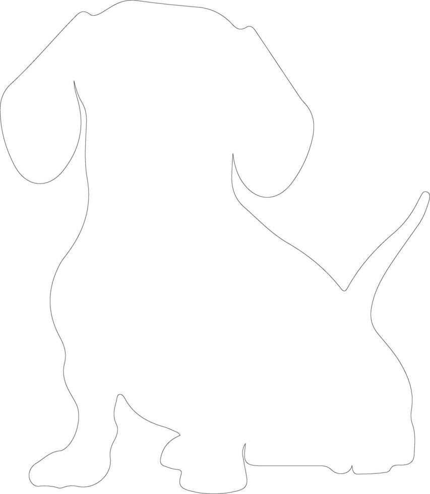 Dachshund outline silhouette vector