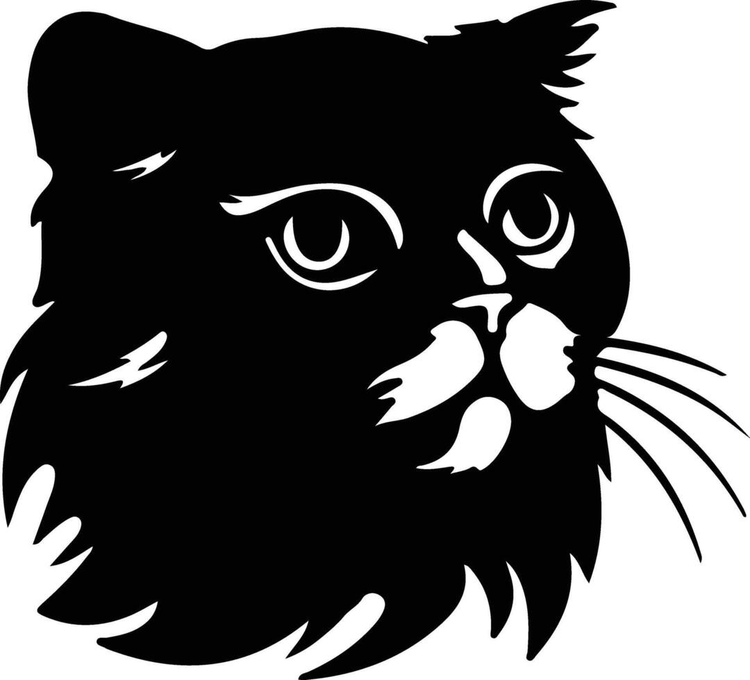 Scottish Fold Cat  silhouette portrait vector