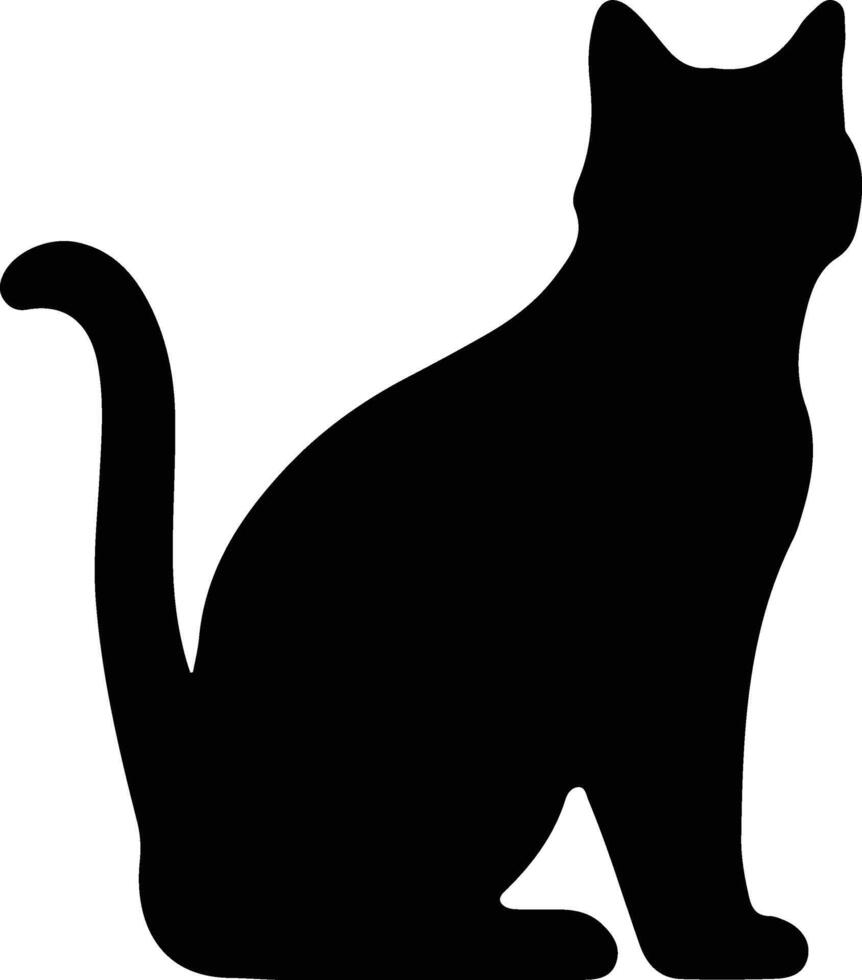 European Shorthair Cat  black silhouette vector