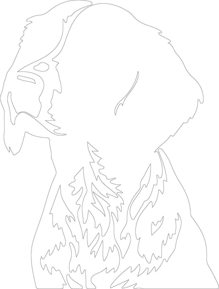 Small Munsterlander Pointer  outline silhouette vector