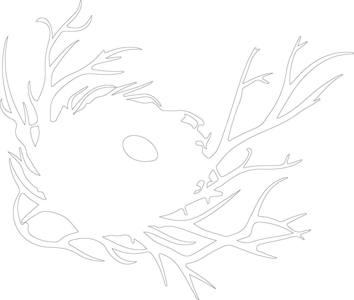 nest  outline silhouette vector