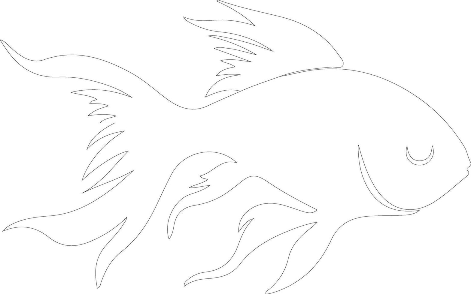 goldfish  outline silhouette vector