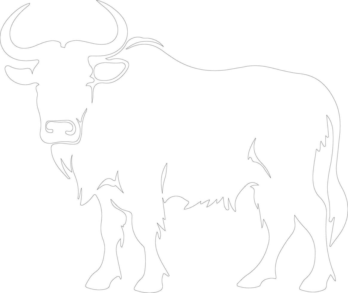 gnu    outline silhouette vector