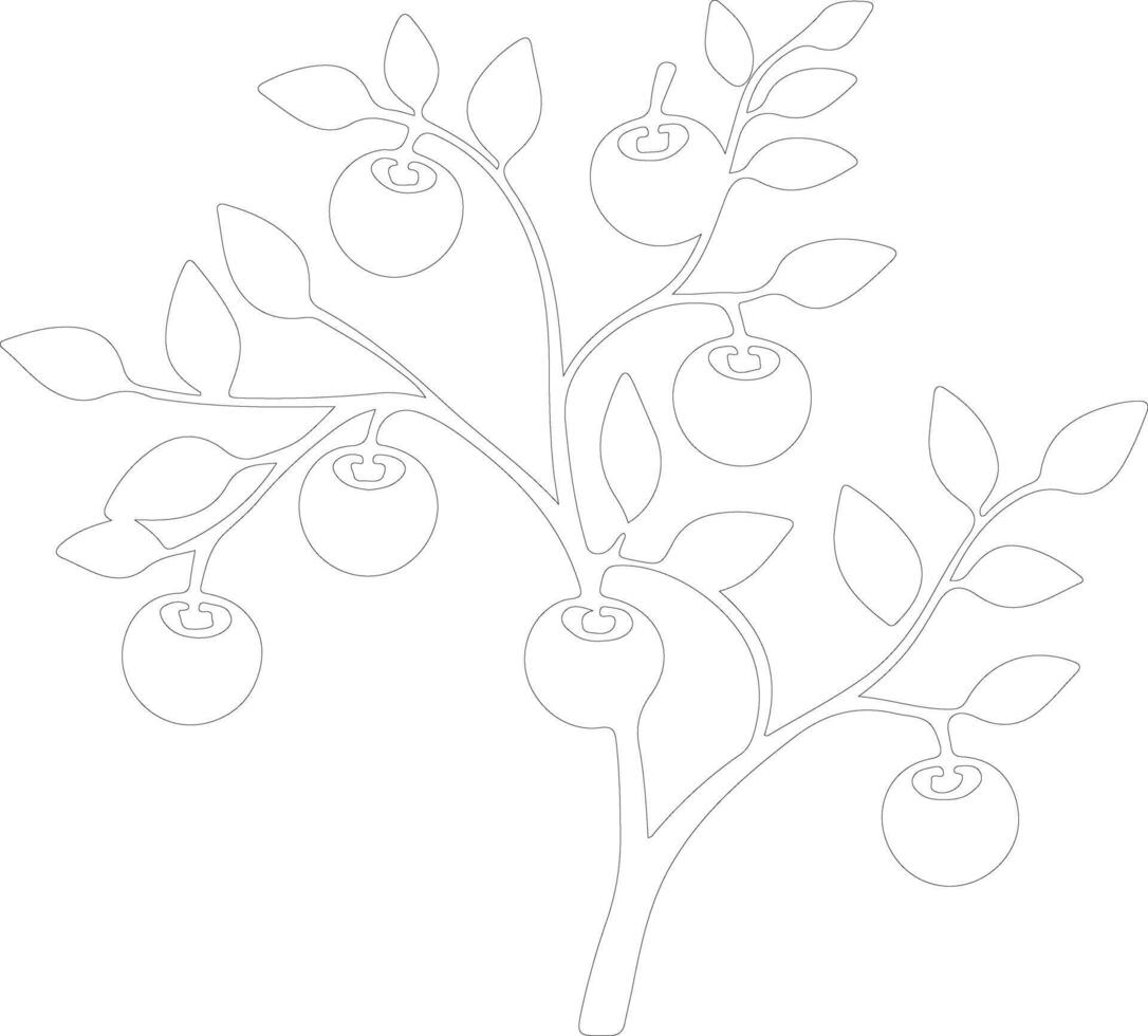 crabapple outline silhouette vector