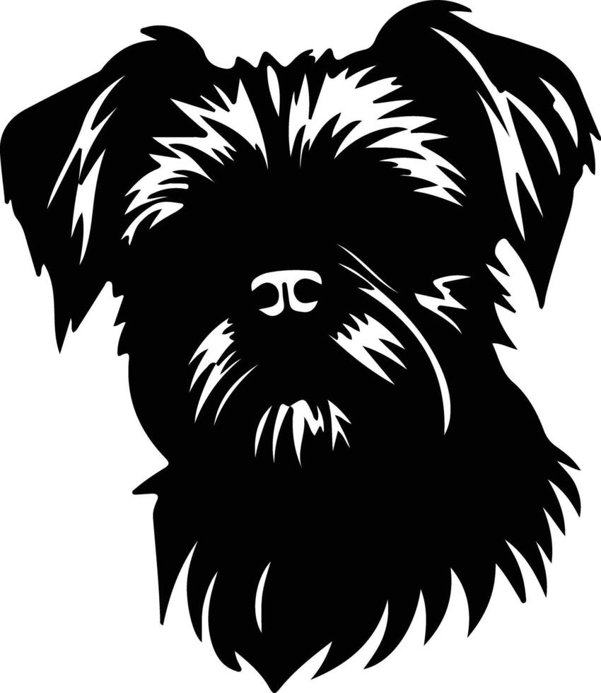 Brussels Griffon  silhouette portrait vector