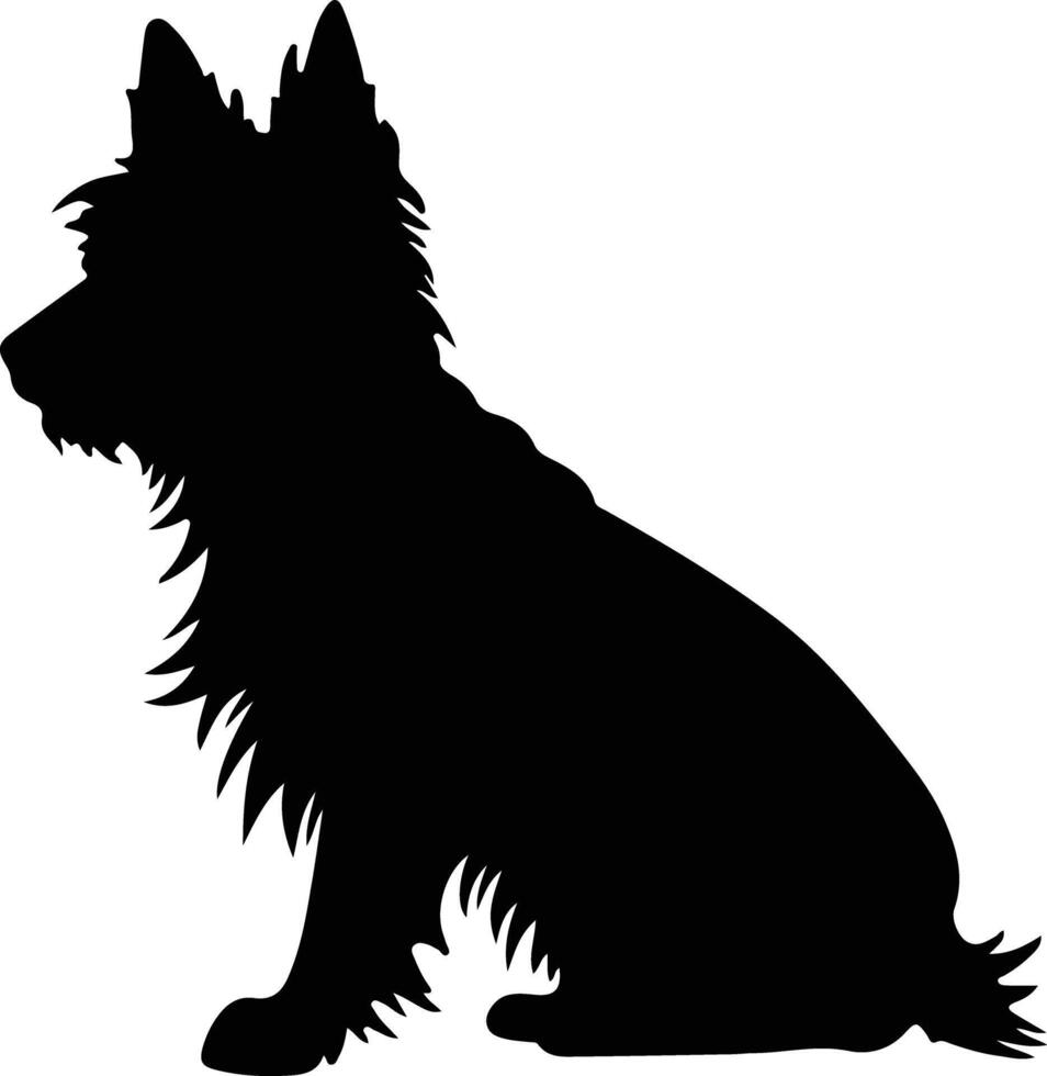 Australian Terrier    black silhouette vector
