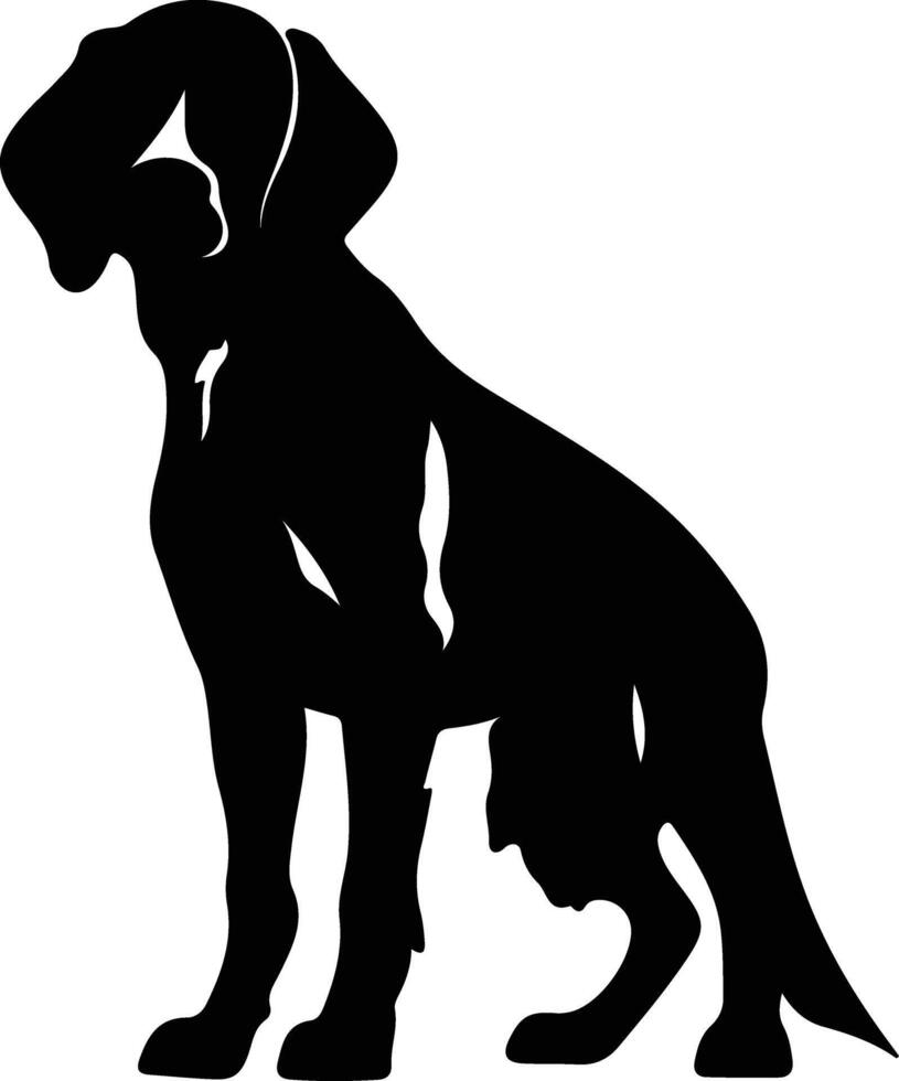 Small Munsterlander Pointer    black silhouette vector