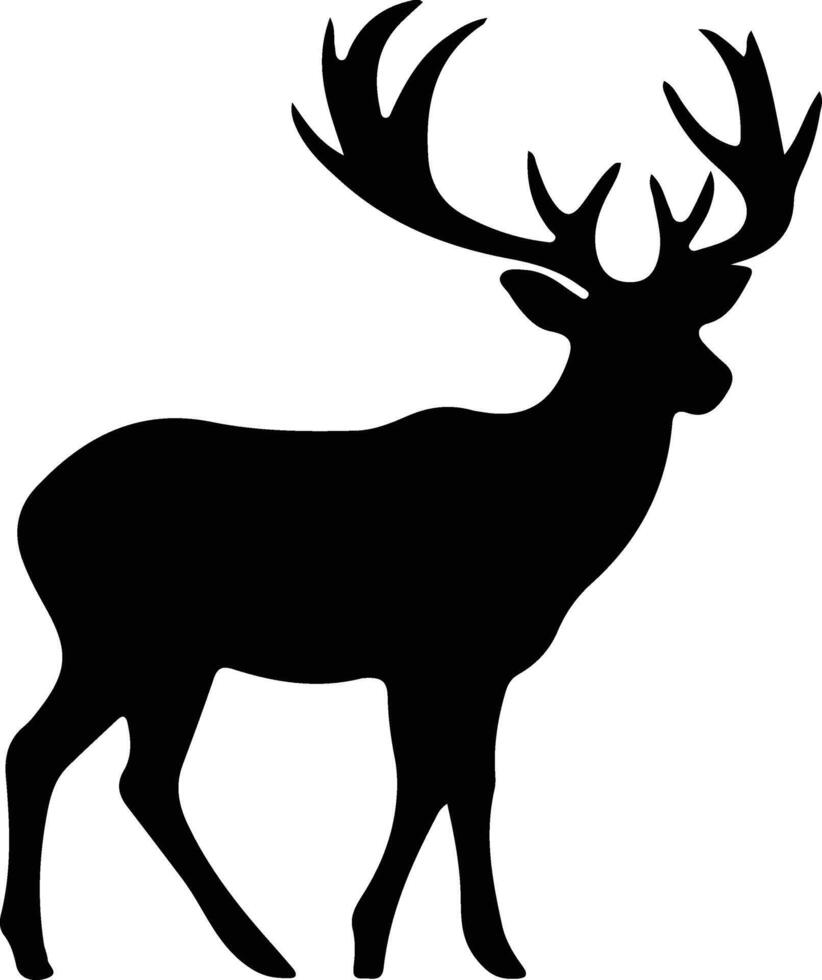 Reindeer  black silhouette vector