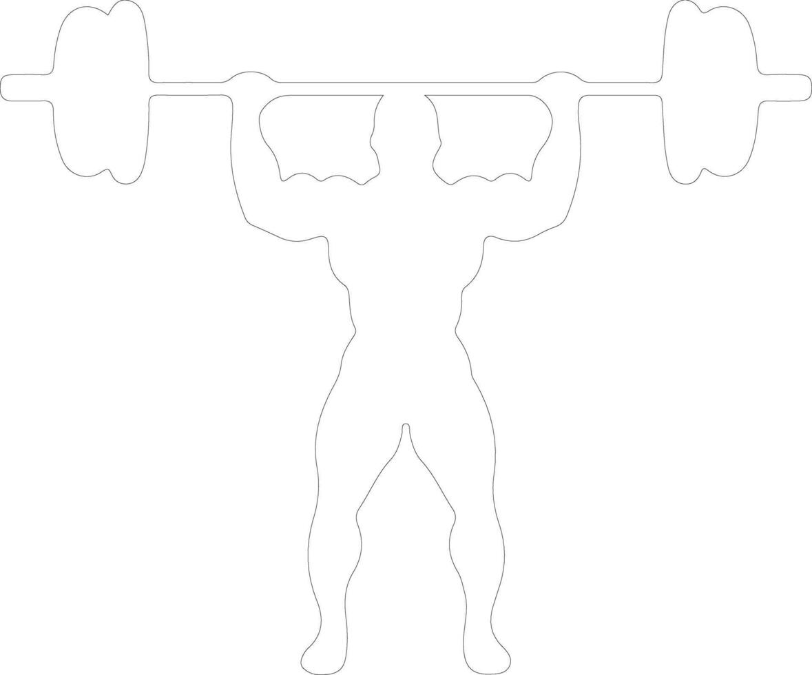 weightlifter  outline silhouette vector