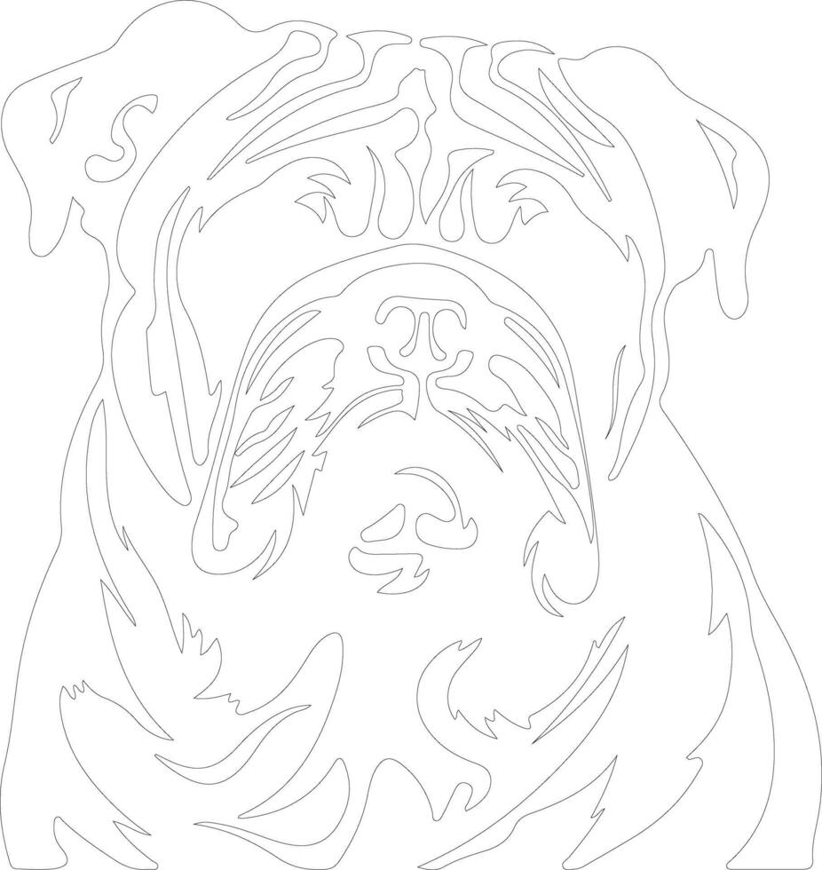English Bulldog  outline silhouette vector