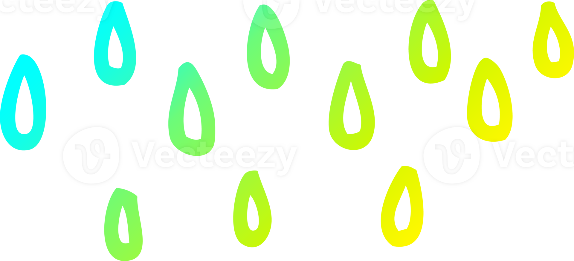 cold gradient line drawing cartoon rain png