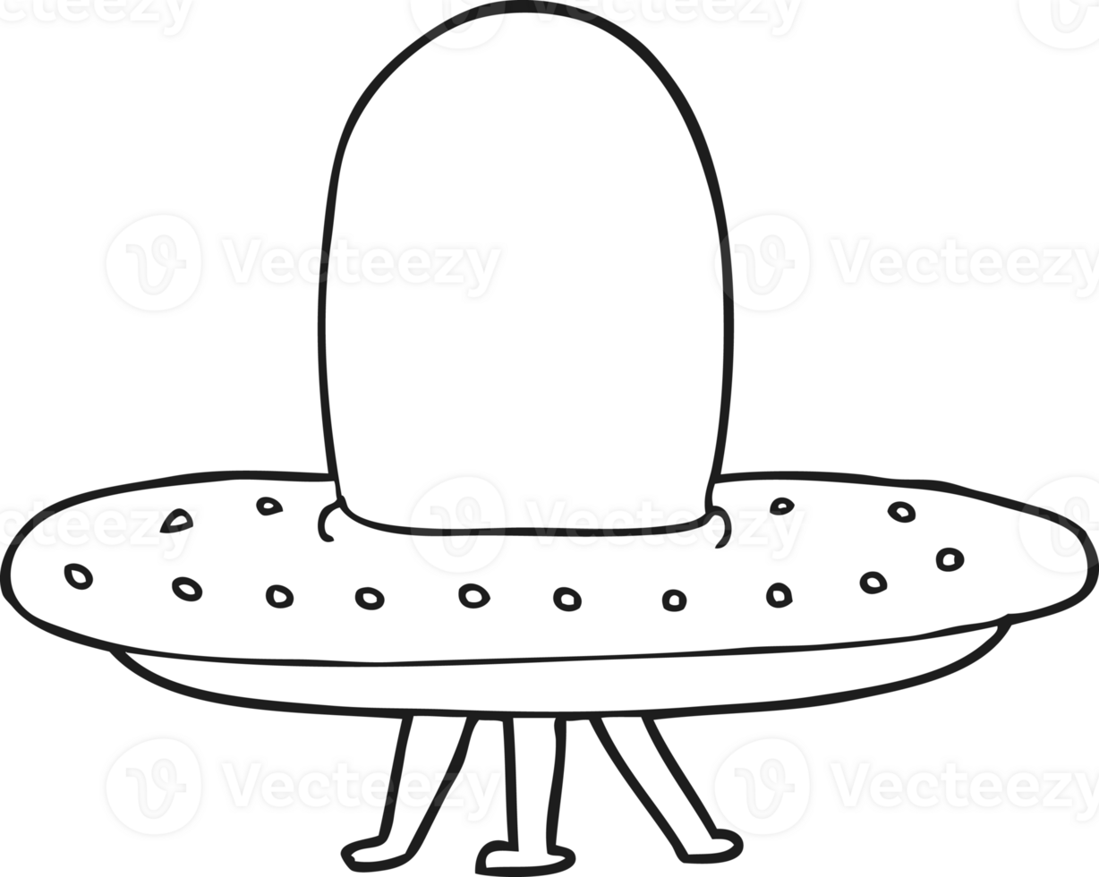black and white cartoon spaceship png