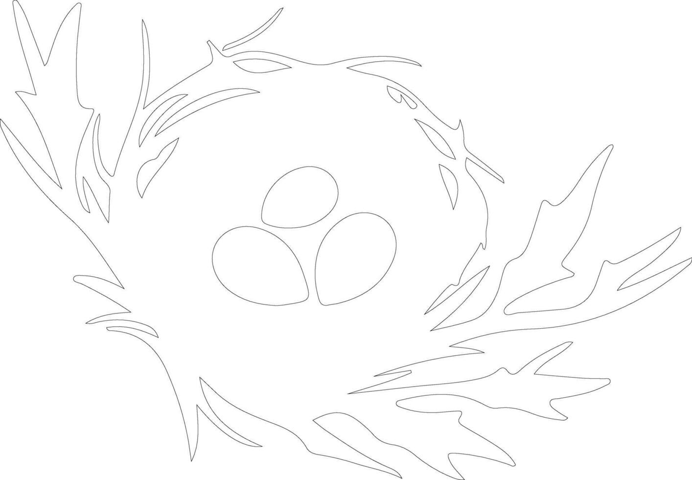 nest  outline silhouette vector