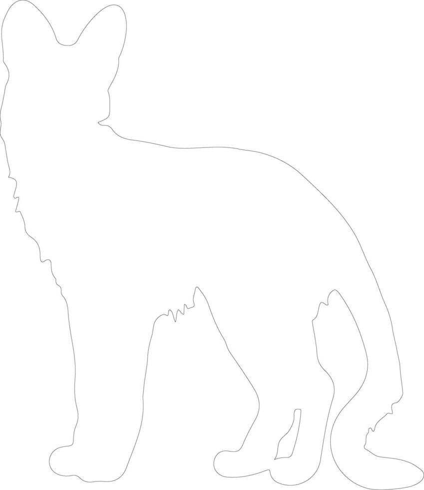 Serval outline silhouette vector