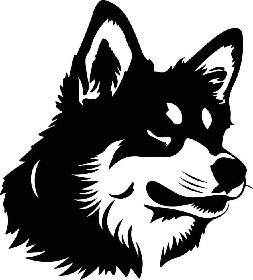 sueco vallhund silueta retrato vector