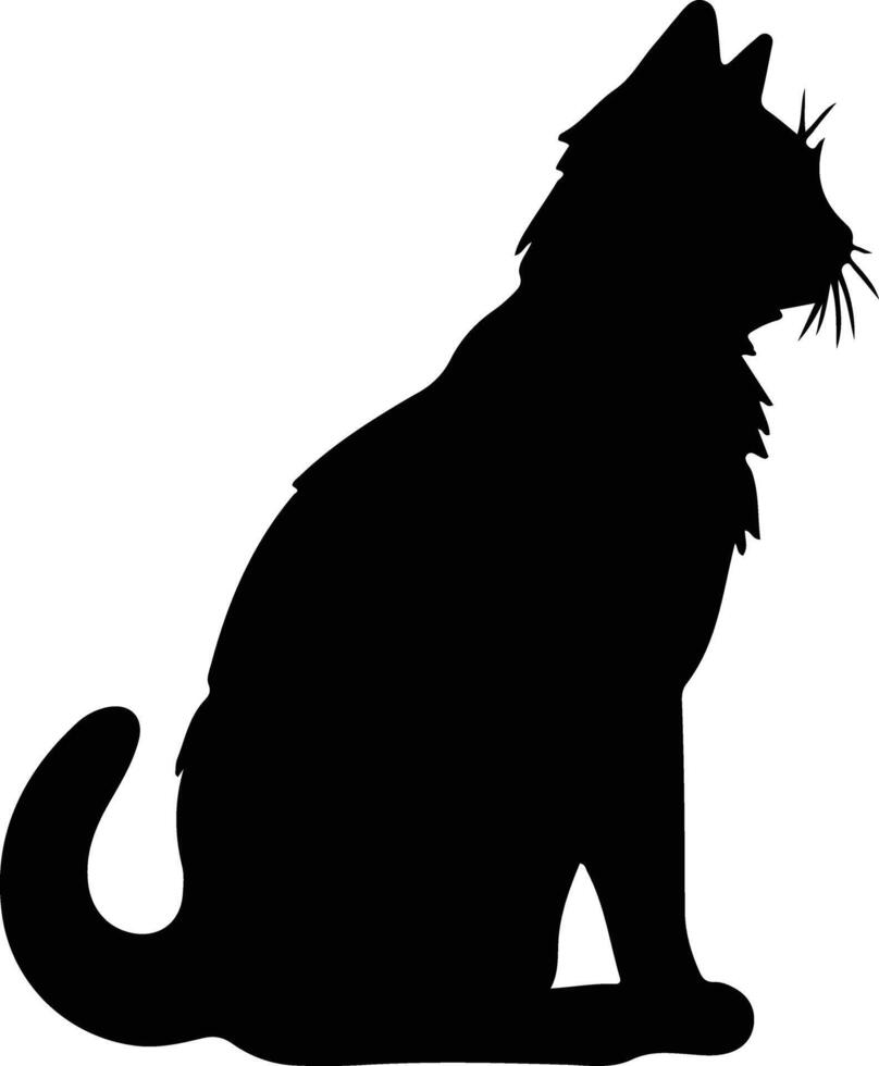 ussuri gato negro silueta vector