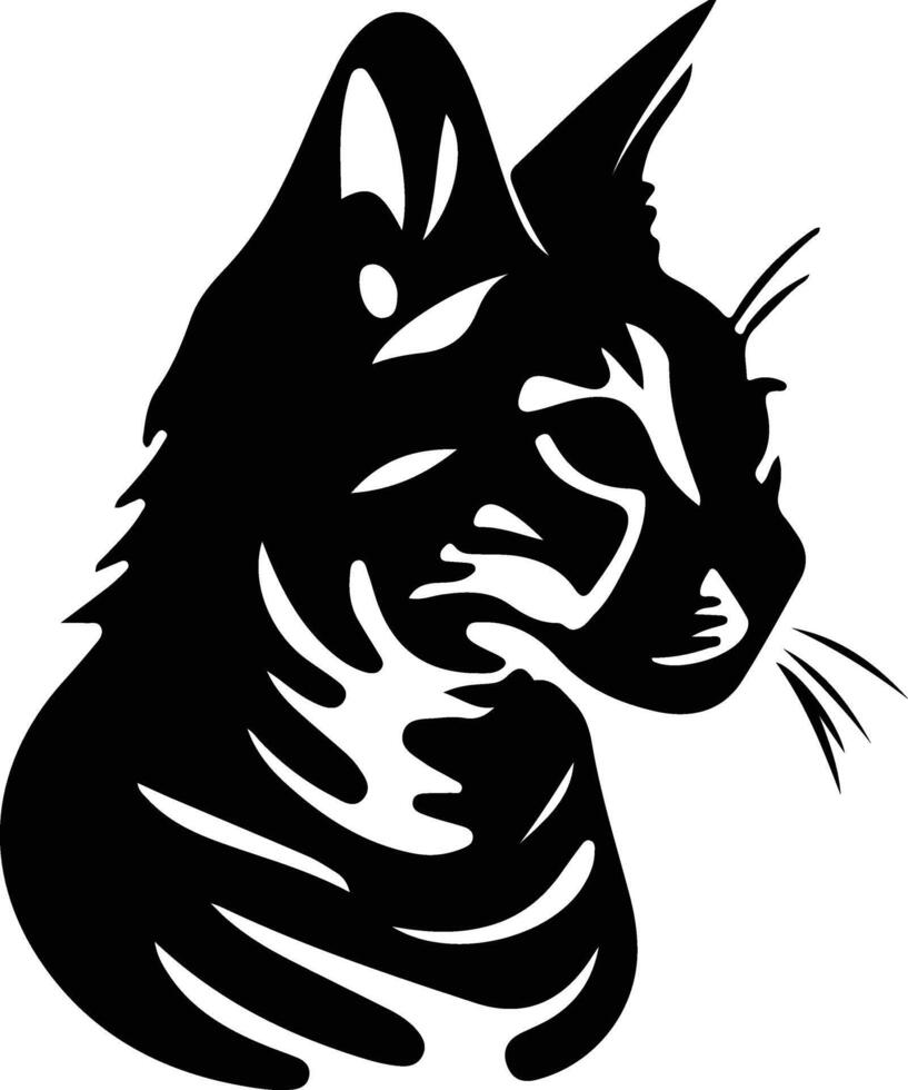 Toyger Cat  silhouette portrait vector