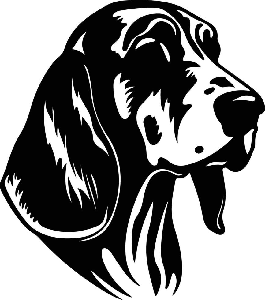 Coonhound silhouette portrait vector