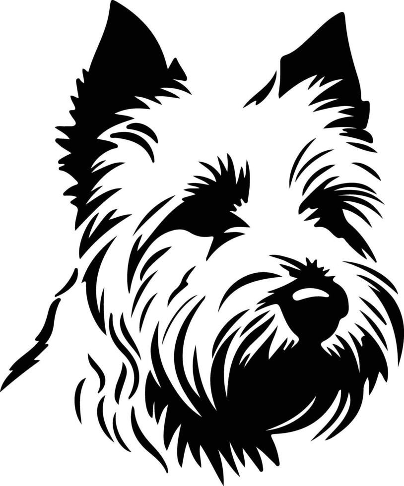 Oeste tierras altas blanco terrier silueta retrato vector