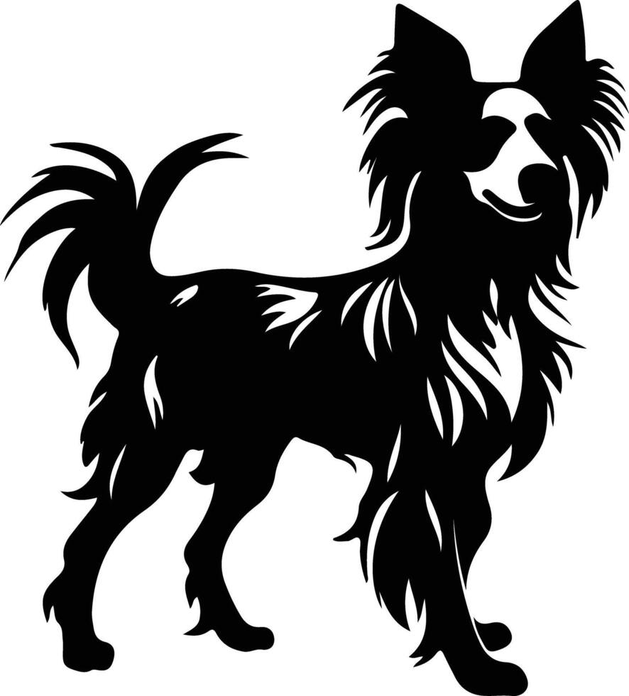 Chinese Crested   black silhouette vector